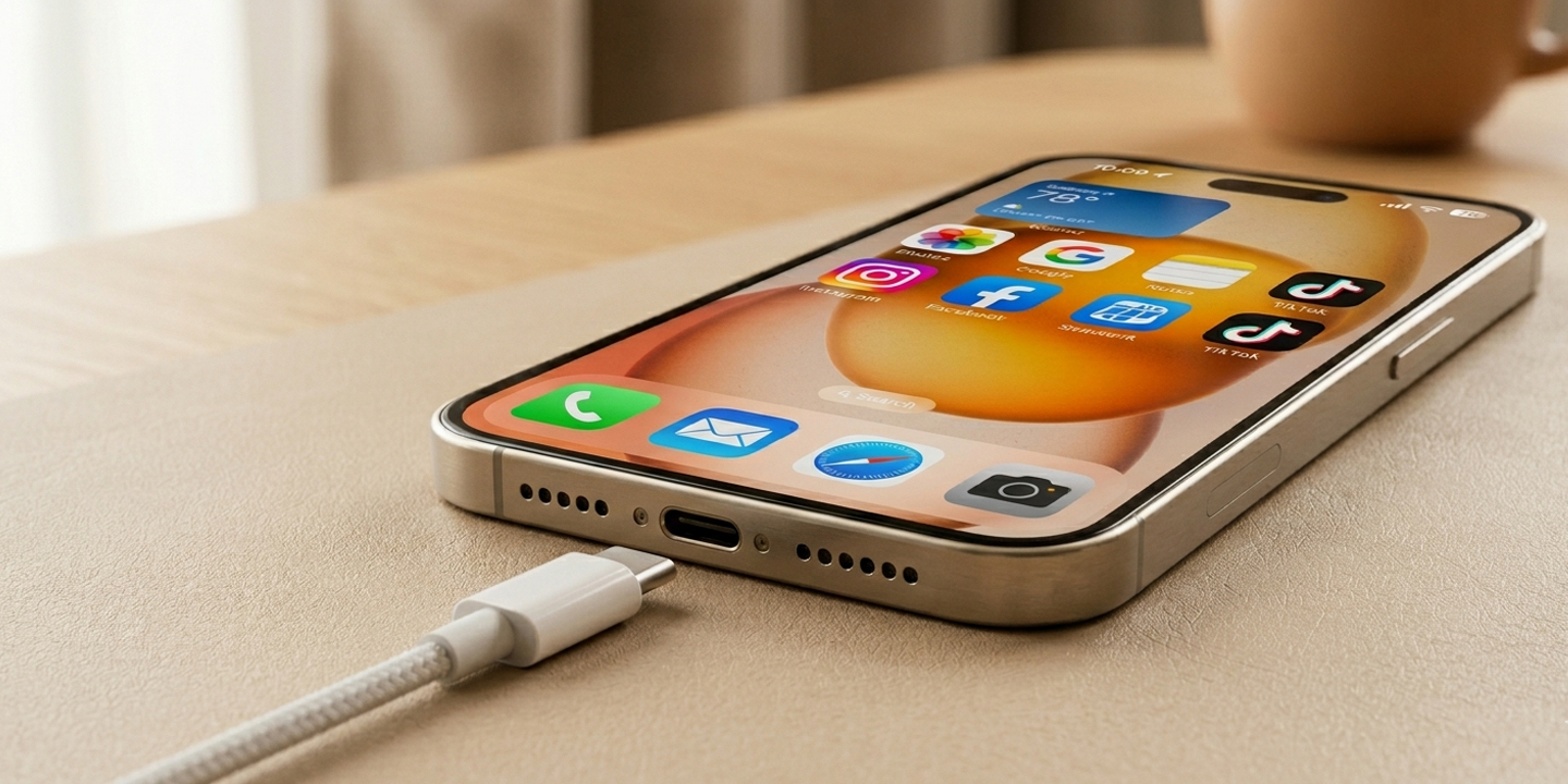 Smartphone charging overnight showing battery limit settings for better battery health