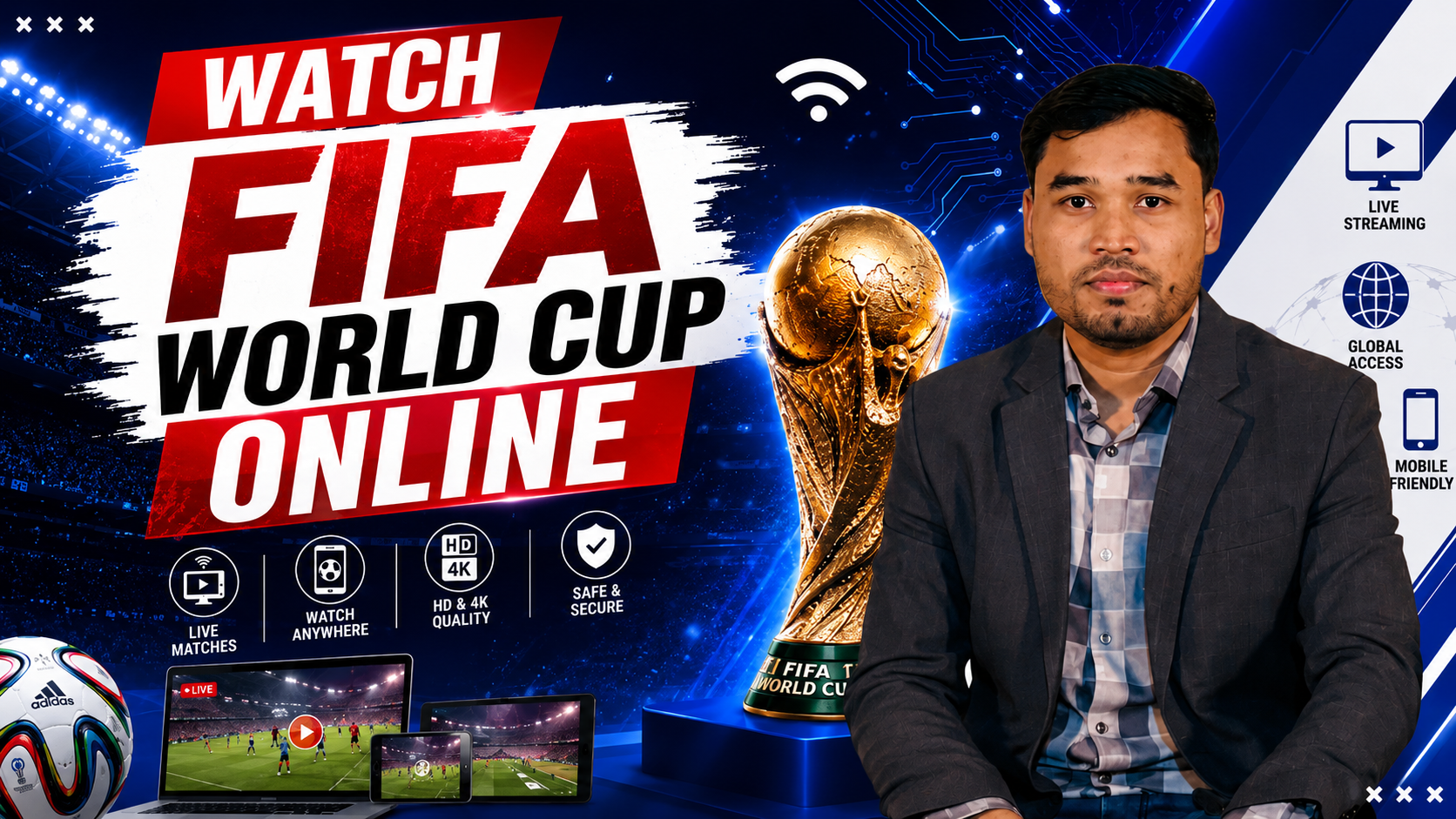 Fans watching FIFA World Cup live online on TV and mobile devices